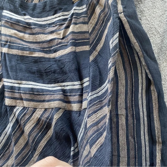 O'NEILL Cover Up Dress Black Brown Striped Hooded V-Neck Beach Pockets XS/S EUC - Picture 6 of 14